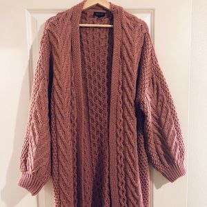 TopShop oversized pink cardigan